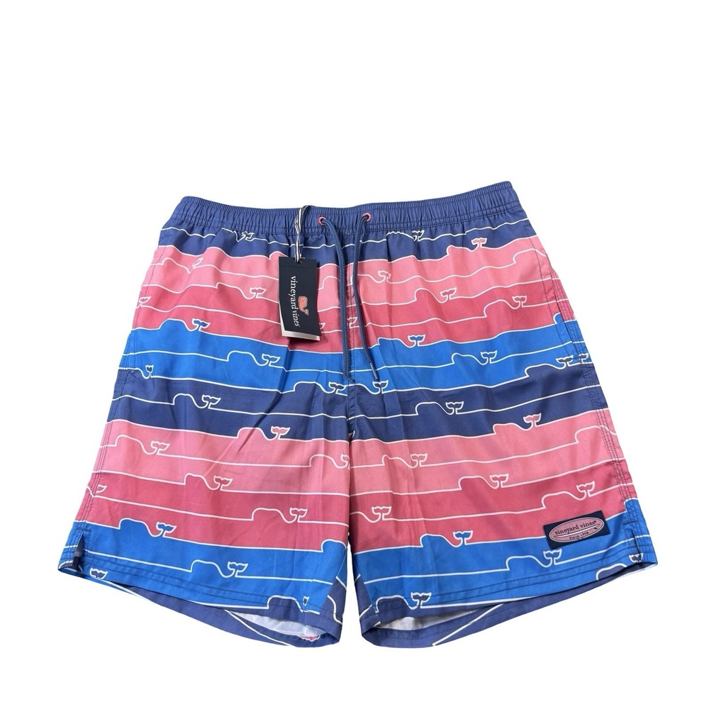 Vineyard Vines Chappy Lined Trunks Whaleline Mens Swimtrunks Size M NWT